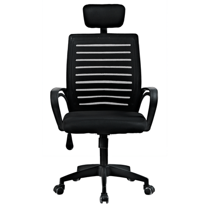 Scaun de birou Ergonomic Filipa, Tetiera, Confort si Design, Utilizare Intensiva 8H, in Plasa Negru