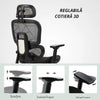 Scaun birou, scaun de birou ergonomic din plasă cu brațe, 3D, spătar inclinabil negru
