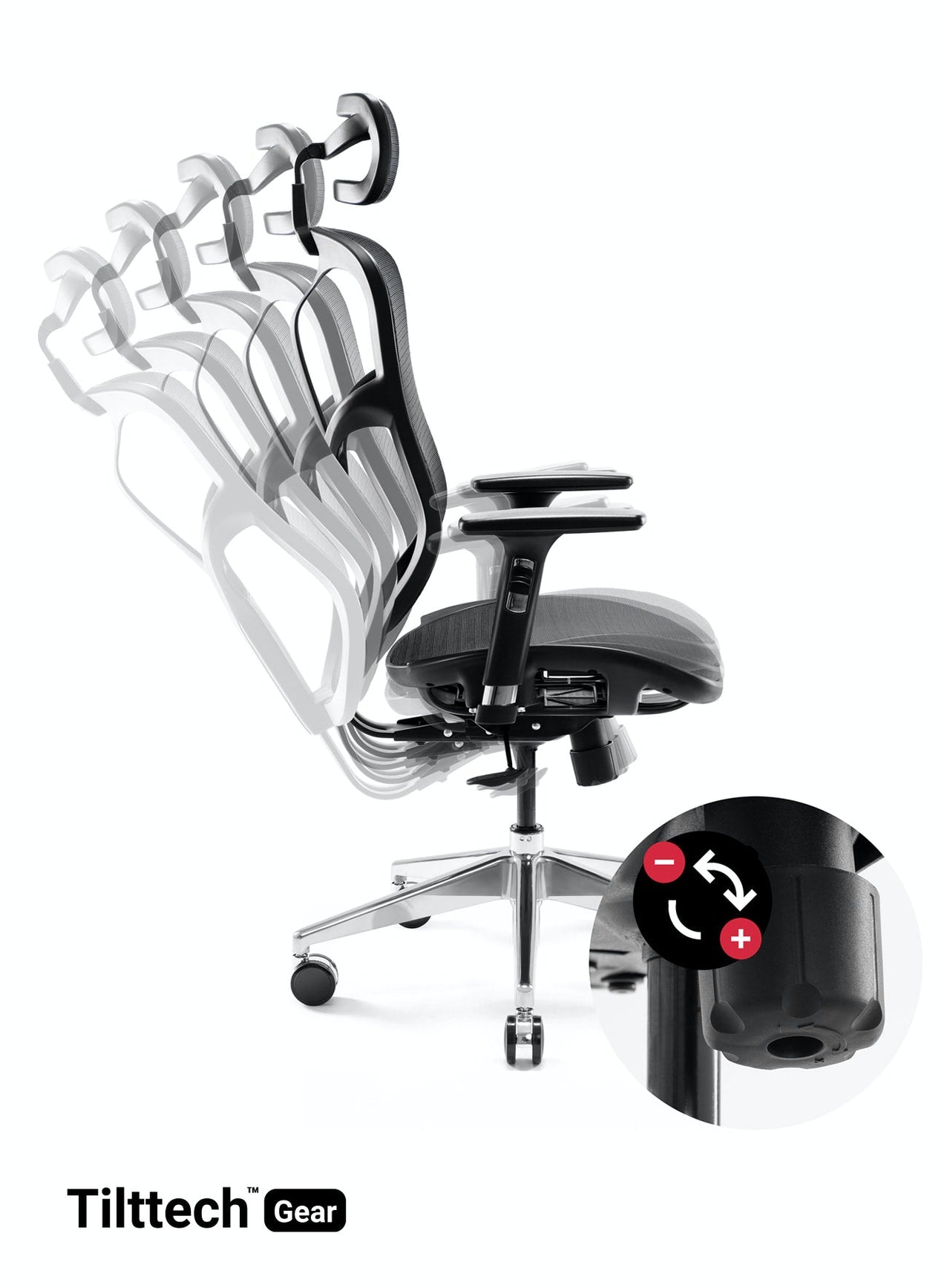 Scaun ergonomic multifunctional VE 5903 Negru, sprijin gât, spătar/cotiere reglabil