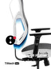 Scaun ergonomic multifunctional VE 5900 Alb-Negru sprijin gât, spătar/cotiere reglabil