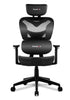 Scaun gaming VASKI, tetiera reglabila, perna lombara, Spatar mesh, culoare Negru