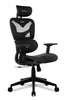 Scaun gaming VASKI, tetiera reglabila, perna lombara, Spatar mesh, culoare Negru