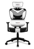 Scaun de gaming RACING LUX, Spătar înclinat, tetiera reglabila, în mesh negru/alb