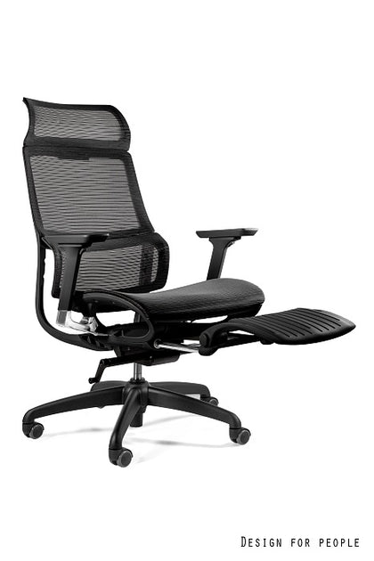 Scaun ergonomic multifunctional XL 9980 Negru spătar/tetiera/cotiera full reglabil