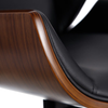 Scaun de birou KANSAS, recliner, Incarcat pana la 150 KG, Structura lemn, piele neagra