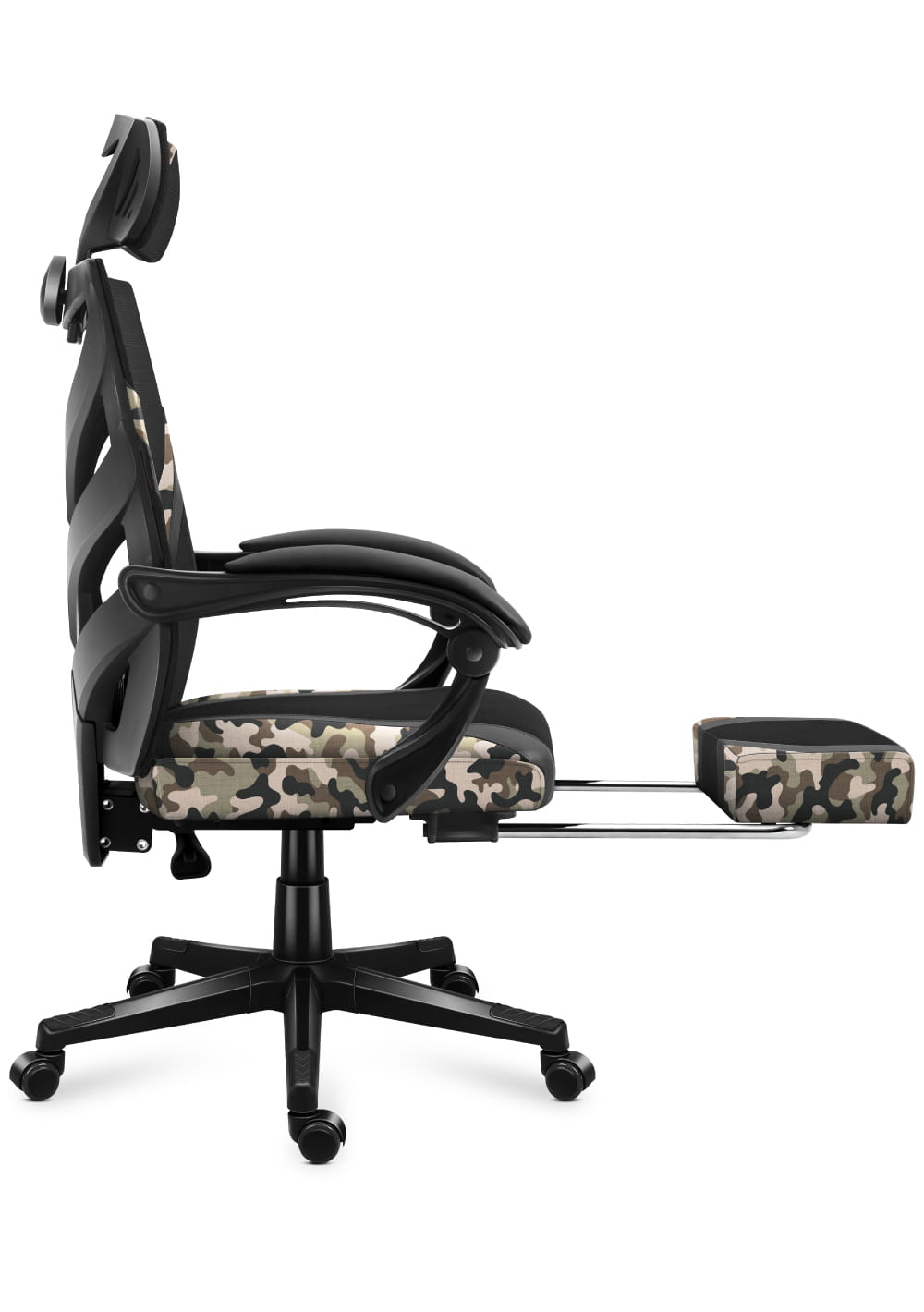 Scaun gaming, perna lombară, suport picioare, funcție sezlong, material textil, Negru/Forest