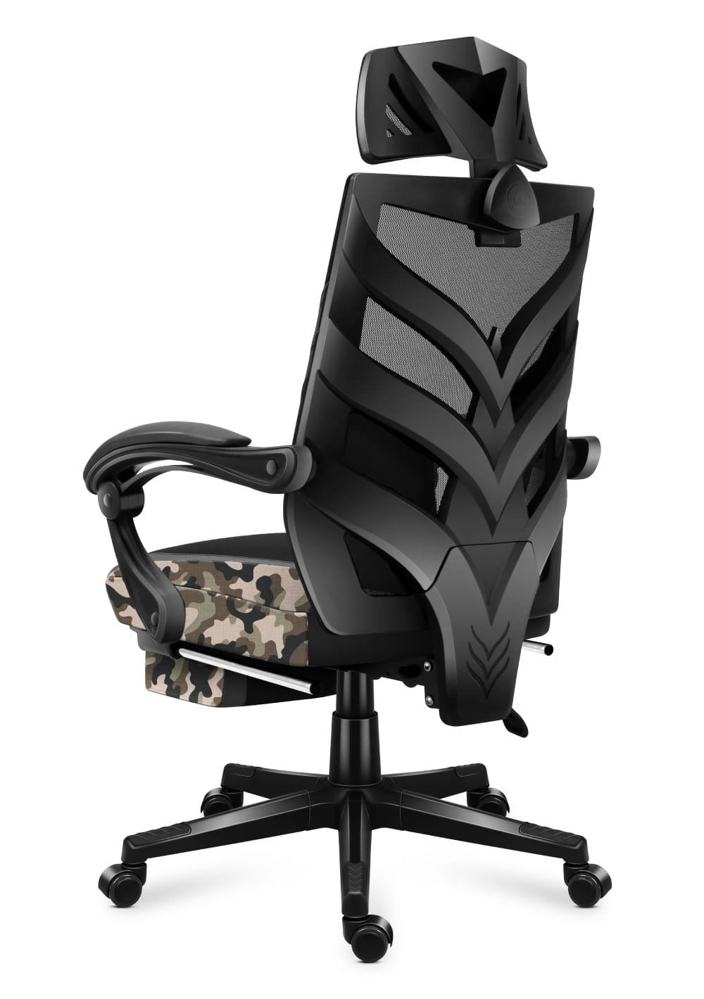 Scaun gaming, perna lombară, suport picioare, funcție sezlong, material textil, Negru/Forest