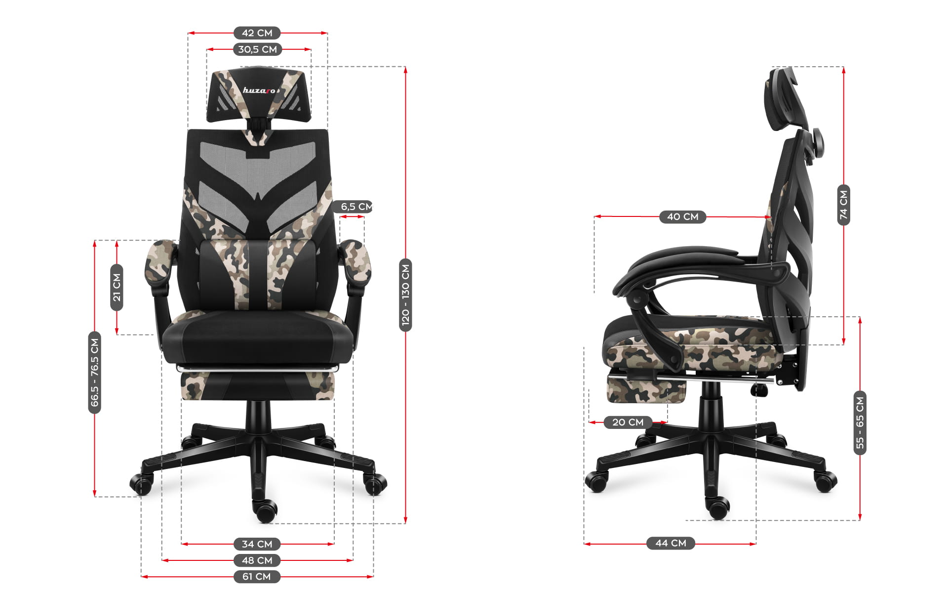 Scaun gaming, perna lombară, suport picioare, funcție sezlong, material textil, Negru/Forest