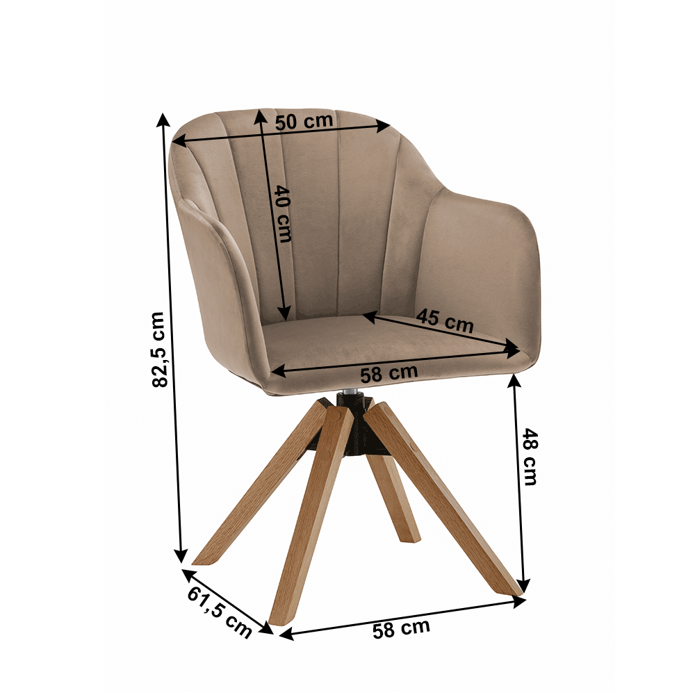 Scaun pivotant fotoliu rotativ cu picioare lemn fag - CentrumScaune.ro