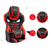 Scaun gaming Rosu, piele PU-HD, suport lombar, Perna de gat, Cotierele 5D, KRETA