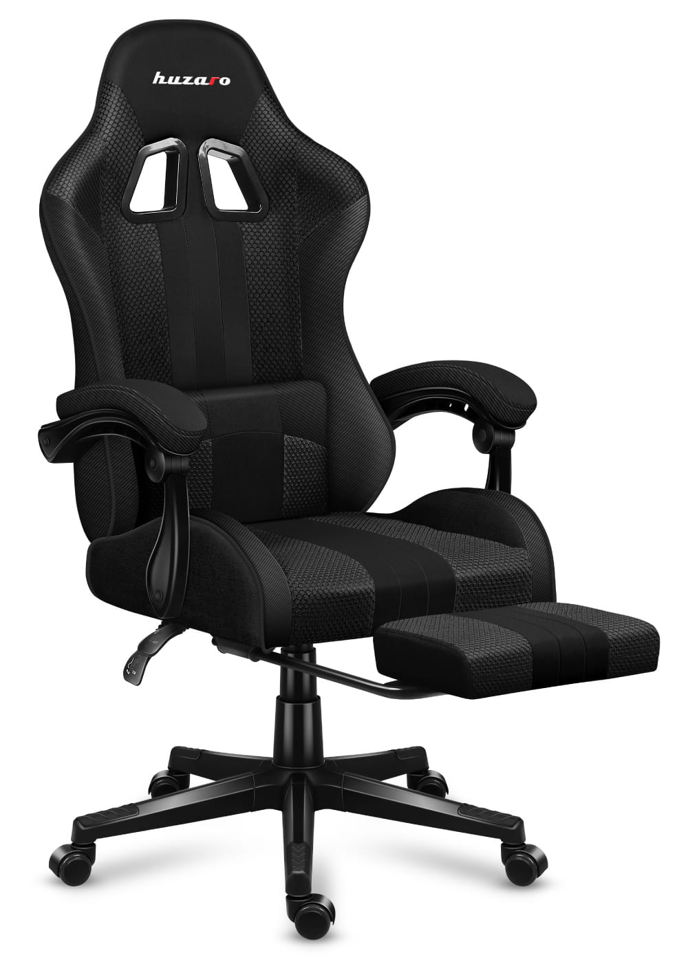 Scaune gaming TURBO, perna lombară, șezlong, suport picioare, Negru