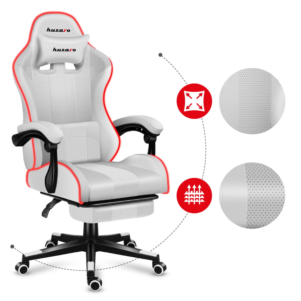 Scaun Gaming RGB, suport picioare, ergonomic, Performanta
