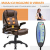 Scaun birou, HAPPY, incalzire in scaun si masaj, extensibil, în maro respirabil