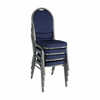 Scaun textil tapitat stivuibil albastru, negru, crem