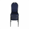 Scaun textil tapitat stivuibil albastru, negru, crem