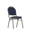 Scaun textil tapitat stivuibil albastru, negru, crem