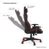 Scaun gaming cu sistem iluminare bandă LED RGB,, funcție șezlong