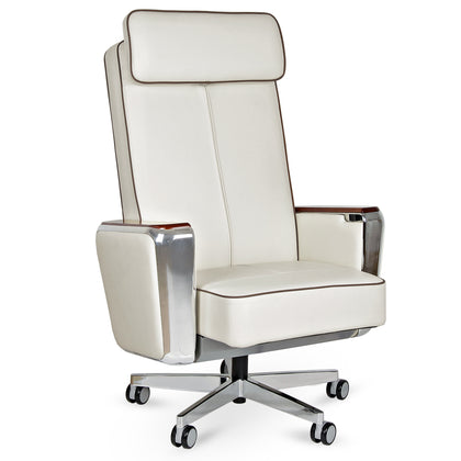 Scaun birou directorial,Cromat, Piele naturala