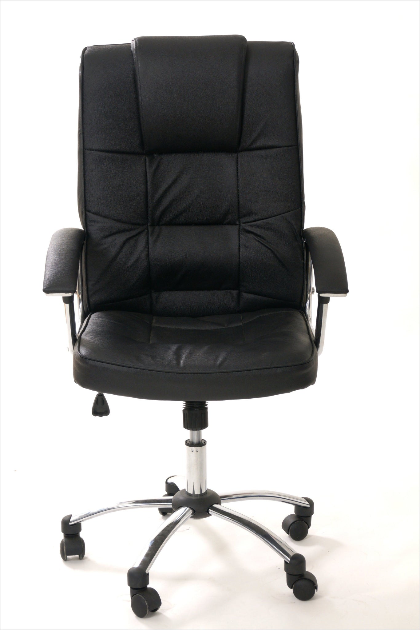 Scaun birou directoriale, tapitat din piele naturala 857 negru, l53xA53xH70 cm
