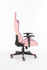 Scaun birou gaming roz, din piele, spate înalt, ergonomic