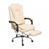 Scaun directorial, functii masaj, sezlong, suport picioare, Comodity, material textil, Crem