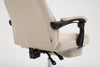 Scaun directorial cu suport picioare, funcție recliner, Mac, Crem
