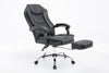 Scaun birou directorial, Suport picioare, piele ecologica, 2272, Negru