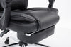 Scaun birou directorial, Suport picioare, piele ecologica, 2272, Negru