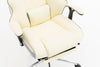 Scaun directorial recliner, suport picioare, Alb perlat 051