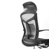 Scaun ergonomic de birou Petti cu reclinare suport pentru picioare, scaun de birou cu spate înalt, cu suport lombar, scaun reglabil pe înălțime, tetieră, spătar din plasă respirabil, pernă din spumă moale, negru