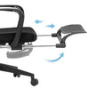Scaun ergonomic de birou Petti cu reclinare suport pentru picioare, scaun de birou cu spate înalt, cu suport lombar, scaun reglabil pe înălțime, tetieră, spătar din plasă respirabil, pernă din spumă moale, negru