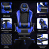 Scaun gaming cu masaj în perna lombară, suport picioare, funcție sezlong, 5020, Negru/Albastru