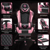 Scaune de gaming Racing Lux, masaj in perna lombara, suport picioare, funcție sezlong, Racing Lux, Negru/Roz
