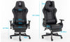 Scaun gaming Grandprix V2 cu suport picioare, Negru
