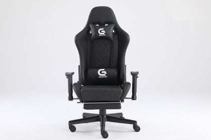 Scaun gaming Piele perforata - Negru