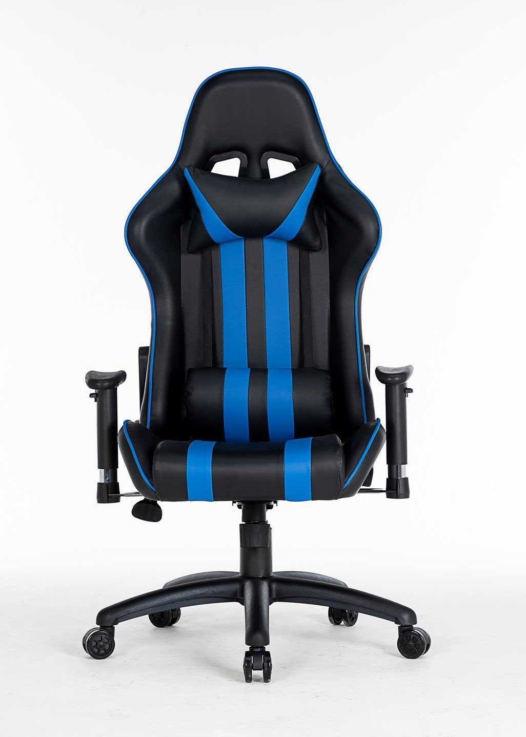 Scaun gaming, șezlong, recliner 180 grade, Negru/Albastru 003