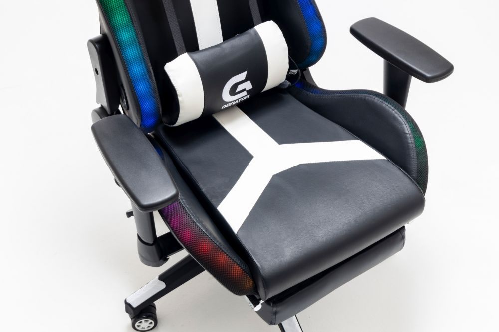 Scaun Gaming RGB, suport picioare, ergonomic, Performanta