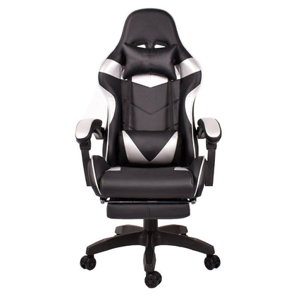 Scaun gaming, tetiera, suport lombar, Negru/Argintiu 9982