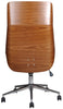 Scaun de birou KANSAS, recliner, Incarcat pana la 150 KG, Structura lemn, piele neagra