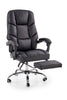 Scaun de birou directorial, recliner, tapitat cu piele ecologica, mecanism TILT, Vilda, negru