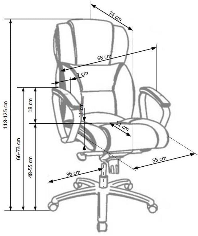 Scaun de birou directorial, piele ecologica FORTRAND Maro