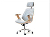 Scaune directoriale lemn, tapitat piele ecologica Gri,l45xA46xH65 cm