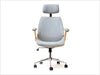 Scaune directoriale lemn, tapitat piele ecologica Gri,l45xA46xH65 cm