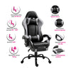 Scaune gaming ergonomic spate tetiera, suport picioare, reglare 90-180, negru/gri 6178