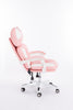 Scaune gaming femei, scaun birou, burete bufant, piele ecologică, Roz/Alb 003