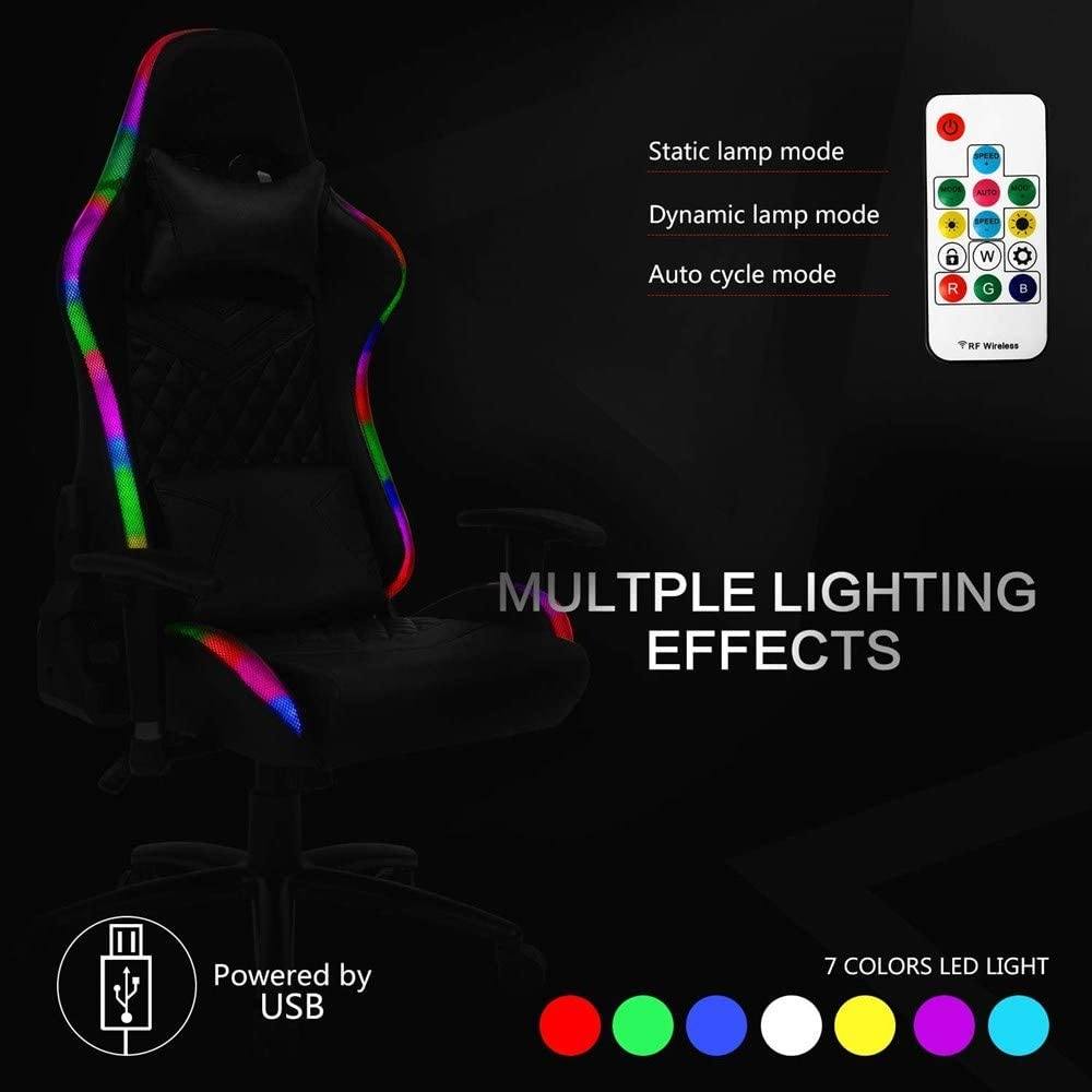 Scaune gaming iluminare RGB LED 148