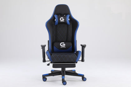 Scaune gaming Piele perforata - Negru/Albastru