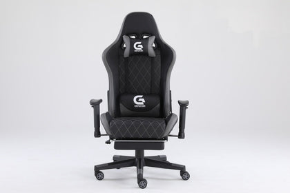 Scaune gaming Piele perforata - Negru/Gri