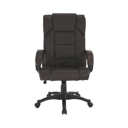 Scaun executiv SEKA, Umplutură groasă, Suport lombar, piele PU Maro