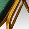 Scaun textil tapitat stivuibil verde cu auriu mat